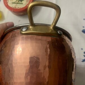 Ruffoni and Williams Sonoma  hammered Copper,  Brass 1 and 1/2 stock pot no lid